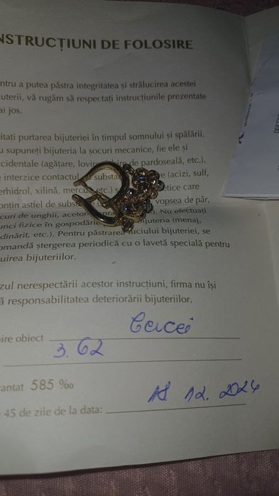 Cercei din aur de vanzare