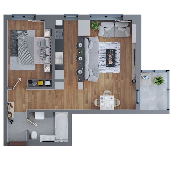 Apartament 2 Camere | TIP 1 | 58mp | Complex Comat Towers