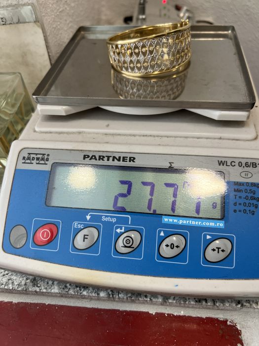 Brățara aur 14 k doua culori NOUA Italia 27,77 grame