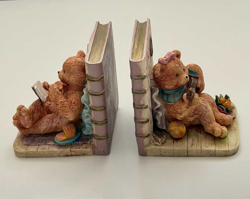 Чифт винтидж държачи за книги Teddy Tales