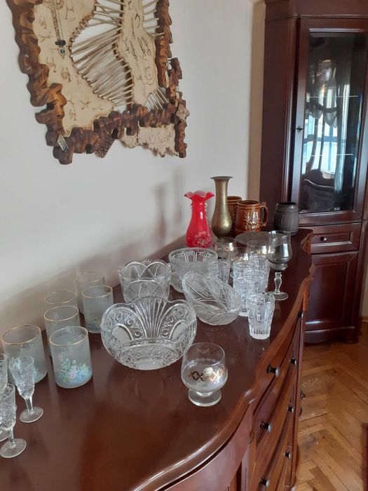 Вазы  70-80 х, керамика, хрусталь , латунь