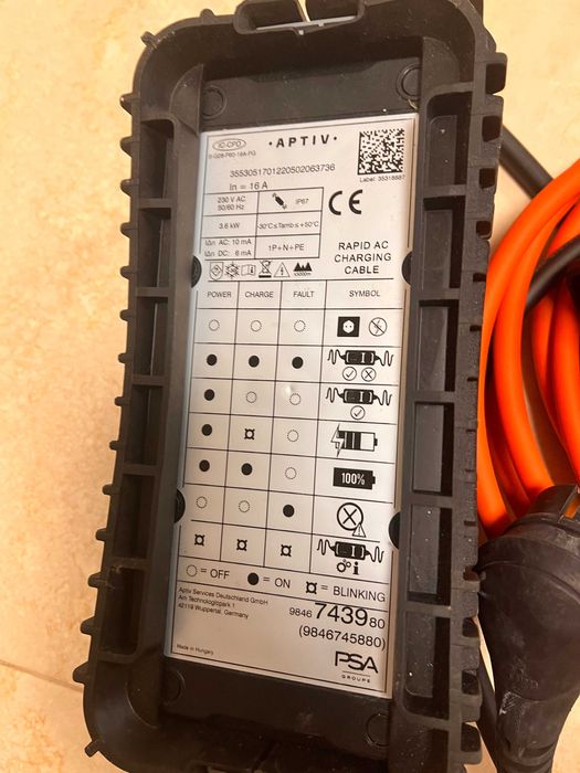Мобилно зарядно Aptiv BMW VW IC-CPD 16A 3.6 kW schuko Ново