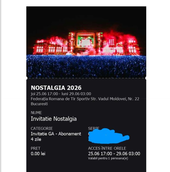 Bilete Nostalgia 2026