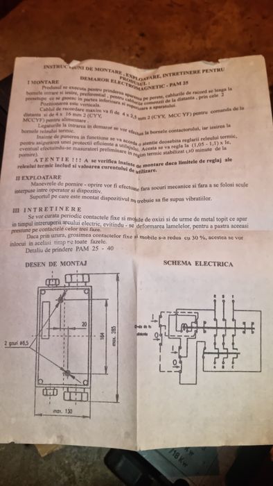 Contactor Starter motor, intrerupator 380v
