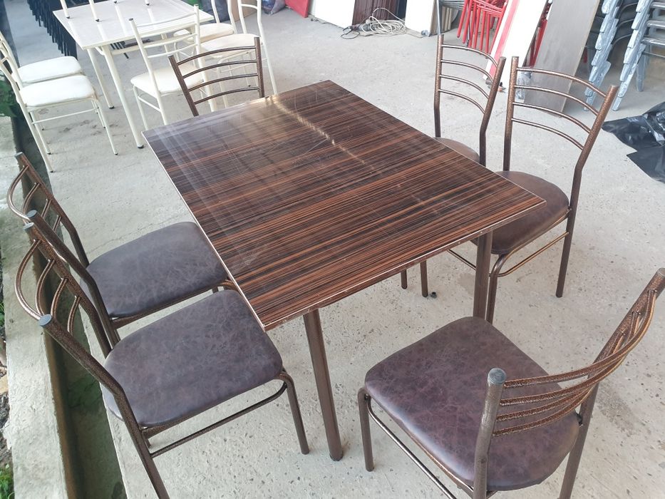 Камплэкт 6 та стул 1та стол акрил усилинний бакуват сифатли 920000 сом