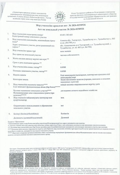 Продам участок ЛПХ