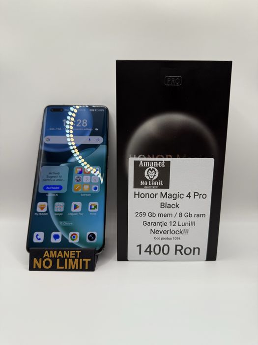 Honor Magic 4 Pro  5G 256GB / 8 GB RAM CA NOU!!, AMANET NO LIMIT.