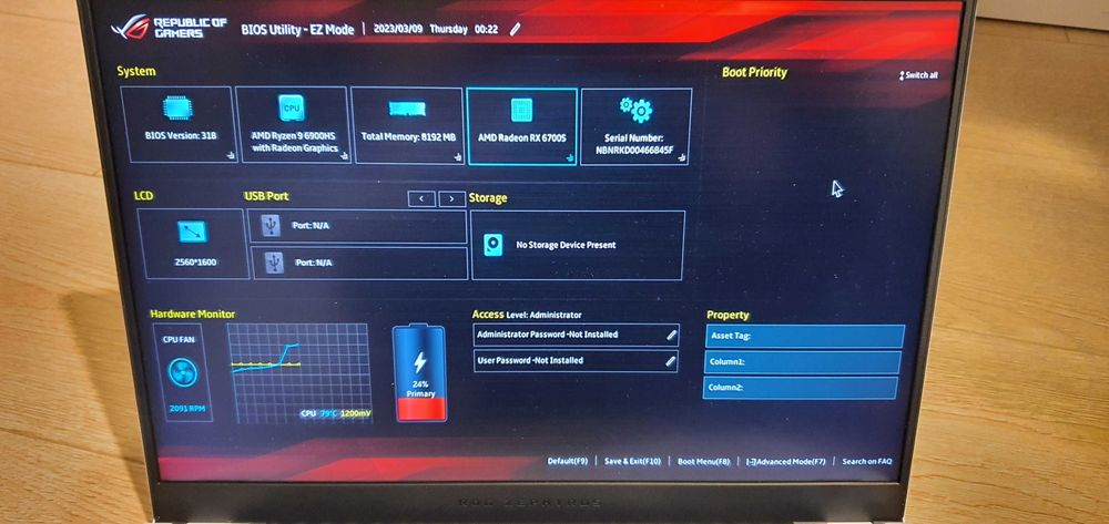 Laptop Asus Zephyrus G14 6900HS, 6700S, ecran 2k+ defect