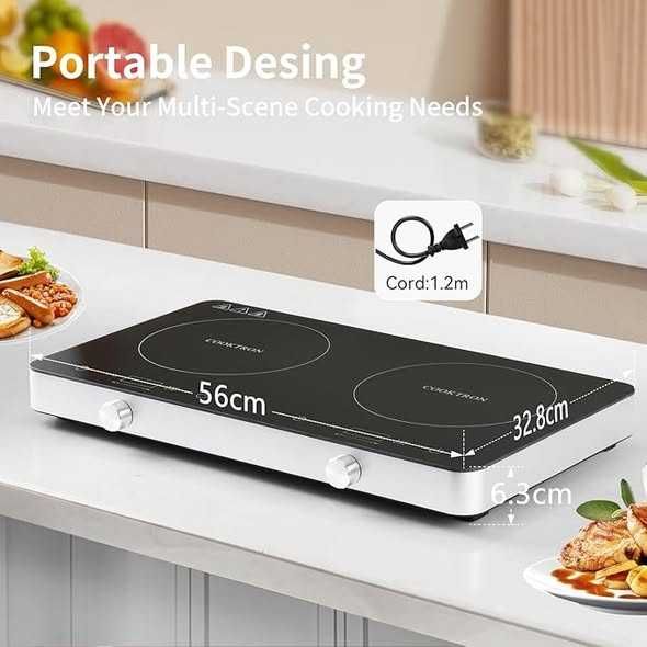 Plită cu inducție COOKTRON dublă cu control dual