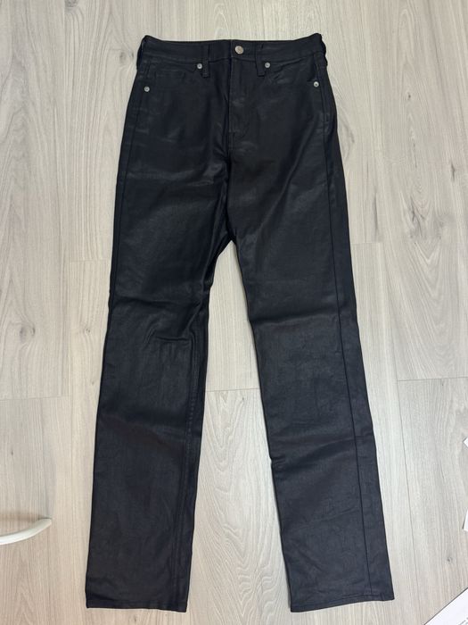 Blugi Straight imitatie de piele H&M
