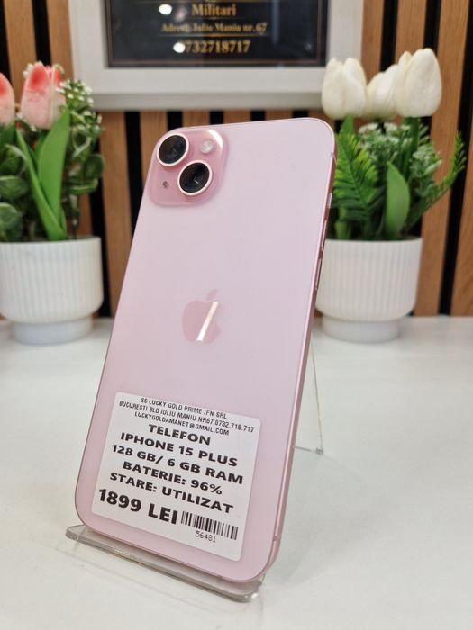 Iphone 15 Plus 128GB / 6GB RAM 96% Baterie Garantie! #56481