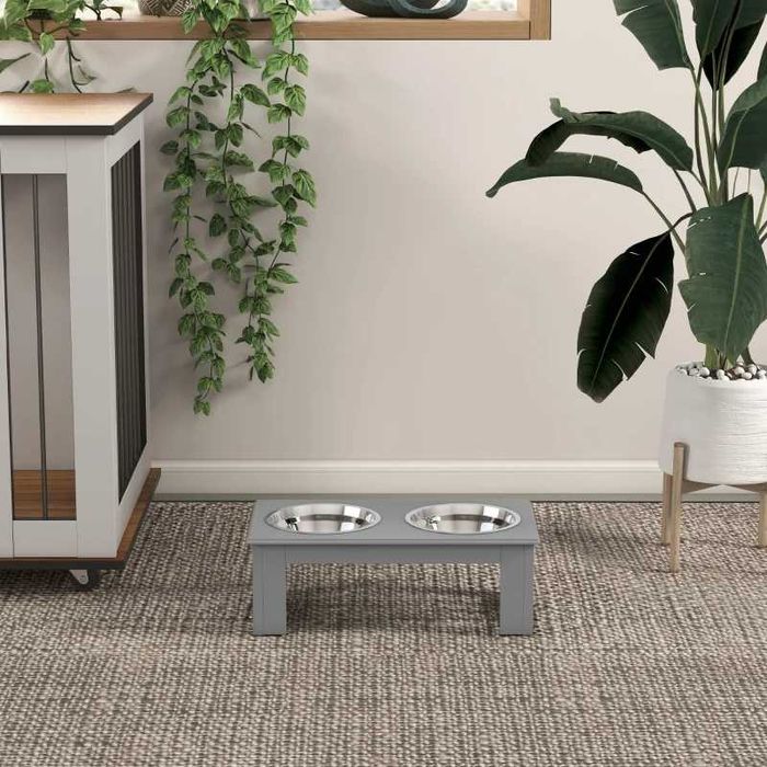 Станция за хранене на кучета PawHut, неплъзгаща се, 44x24x15 см