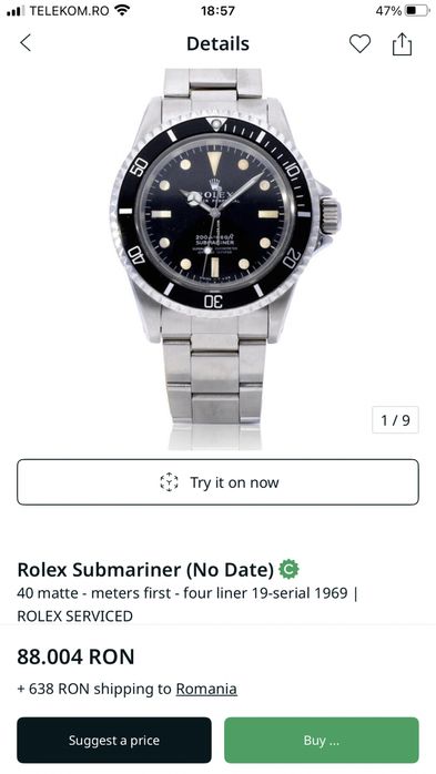 Ceas Rolex Submariner no date vintage