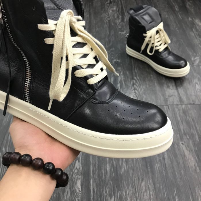 Adidasi Rick Owens Geobasket High-Top Sneaker Black/Milk