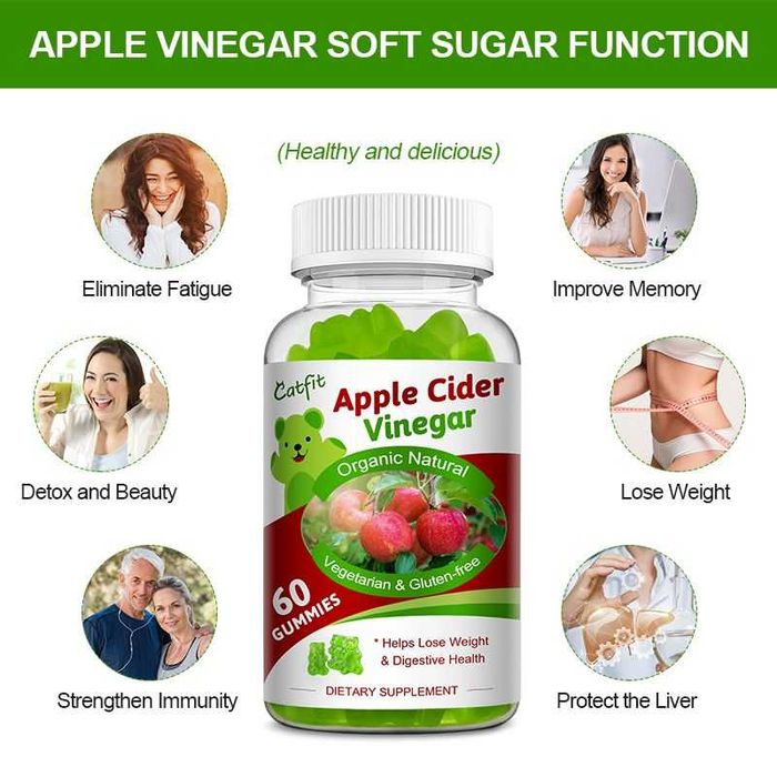 Bomboanele gumate vegane cu otet de mere pentru slabit, scadere in gre