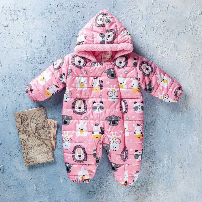 Miss crispy розов зимен космонавт за бебе момиче 6-9 месеца/ 74 см.