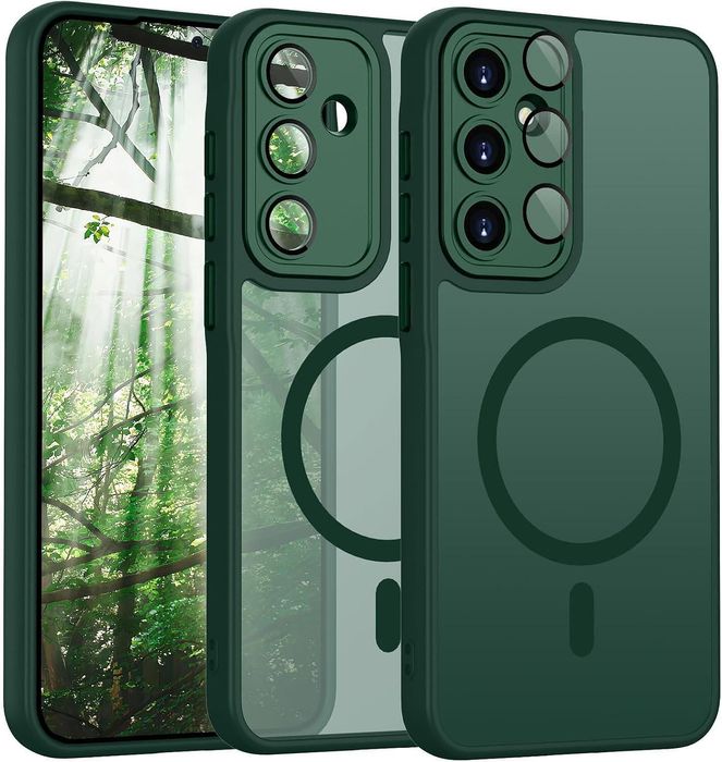 Матов magsafe кейс за samsung galaxy a36 - зелен