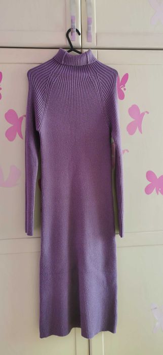 плетена рокля в лилаво