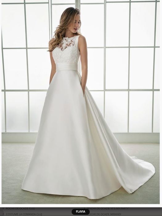 Rochie mireasa White One dantela+tafta