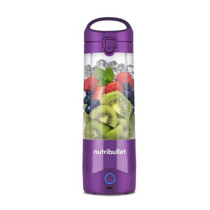 Sigilat Blender portabil Nutribullet NBP003PU, cupa 475 ml, USB-C, mov