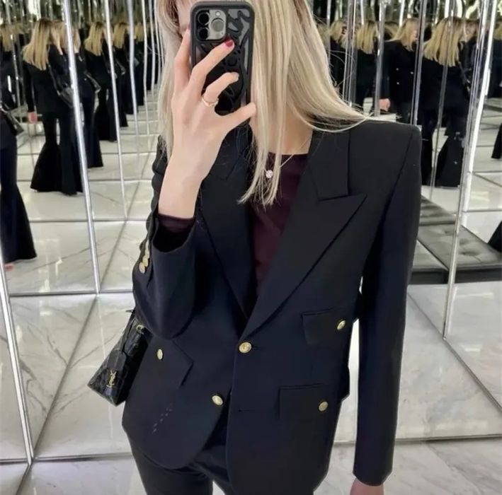 Женский пиджак классический ,легкий, черного цвета весна- осень