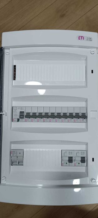 Tablou electric monofazat  aparent 36 module ETI usa transparenta (tabloul este pregatit de montaj)