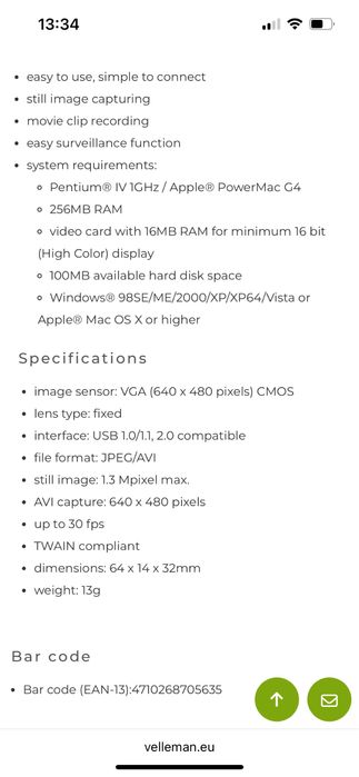 Камера +слушалка с микрофон GENIUS slim NB 310