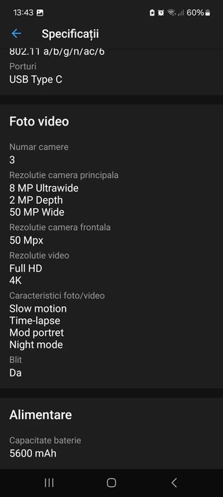 Telefon mobil OPPO Reno13, Dual SIM, 12GB RAM, 256GB, 5G, Luminous Blu