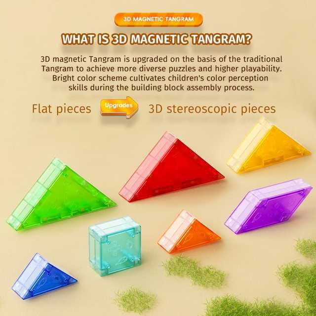 Joc Tangram Magnetic cu cutie de depozitare