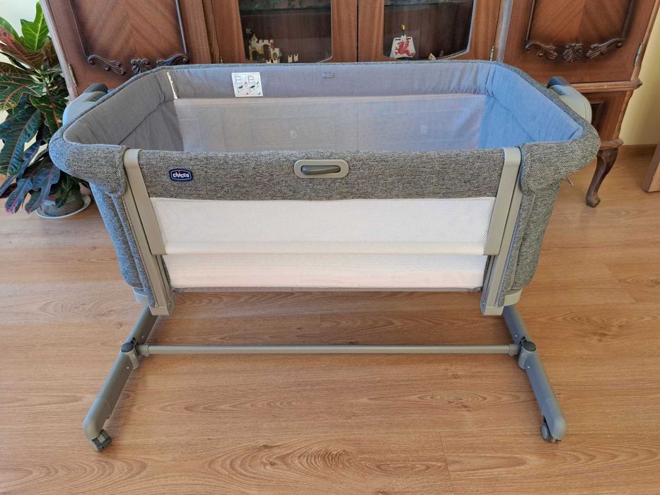 Бебешка кошара с падаща страна Chicco - Next 2 Me Magic Evo, Dark Grey