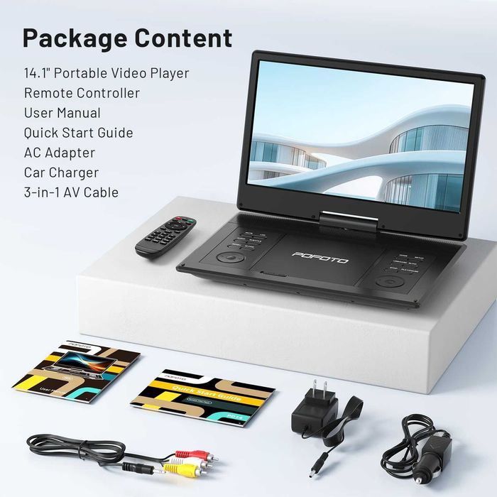 POFOTO 15.7" преносим DVD плейър
