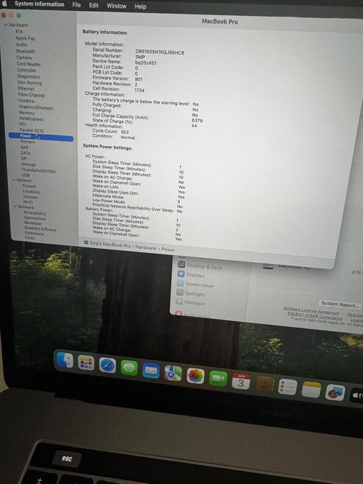 MacBook Pro 15 inch, 2018, 16 GB Ram, i7, 500 GB SSD