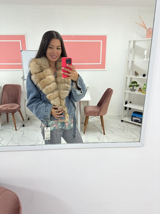 Джинсовая парка, шуба