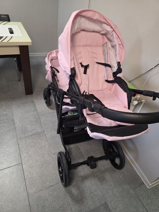 Carucior pentru gemeni BABYLux Roz