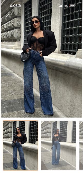 Дамски дънки с камъчета