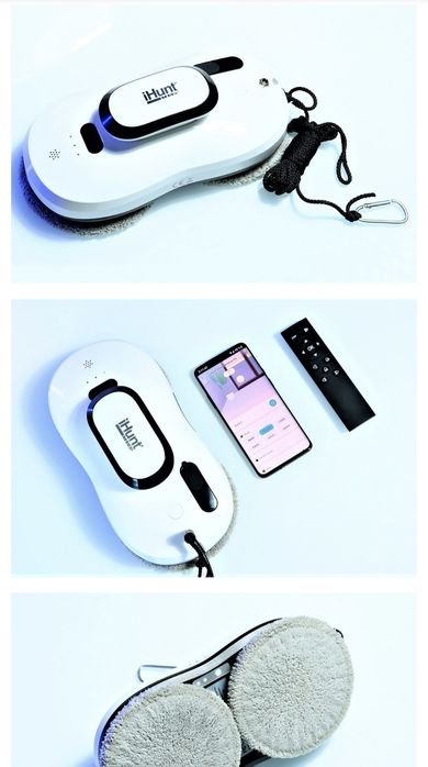 Robot autonom curatare geamuri iHunt cu sistem de pulverizare