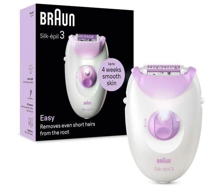 Эпилятор Braun 3-000 Silk-epil 3 белый/лиловый