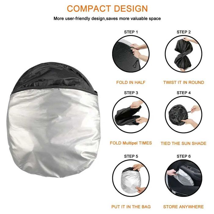 Parasolar AUTO Parbriz AUDI A3 A4 A5 A6 Q3 Q5, 140x70cm, Ultra Pliabil