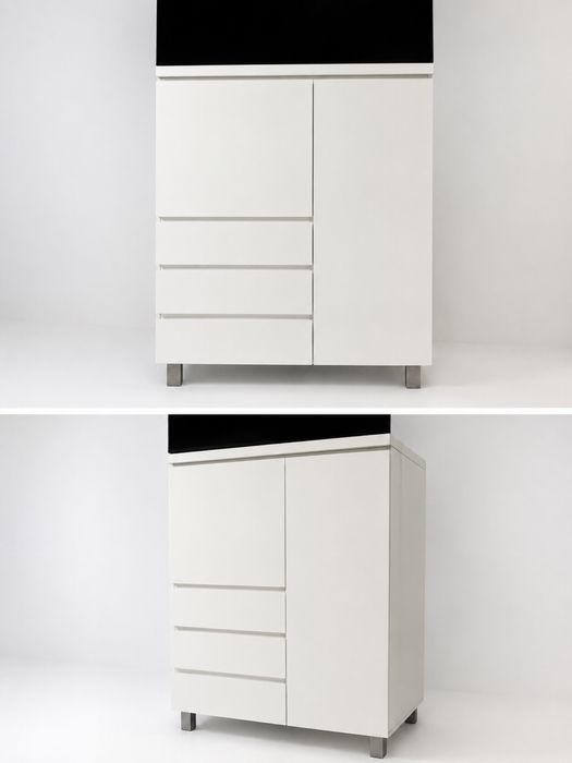 Comoda dulap modern alb lucios