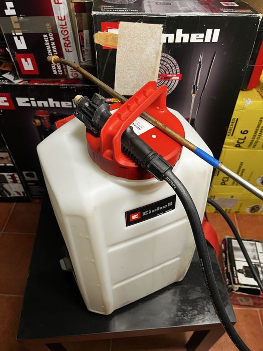 Pompa stropit Einhell GE-WS 18/150 Li Solo Power X-Change 18 V, rezervor 15 l cu gradatie, duza reglabila din alama, lance de pulverizare