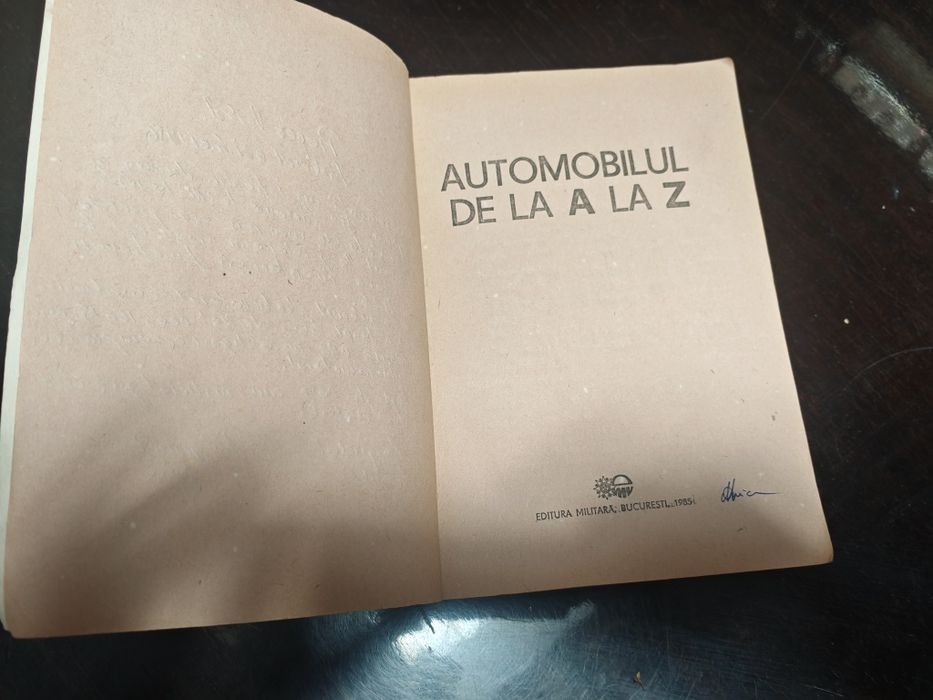 Cartea ,,Automobilul de la A la Z,, Editura milirara, 1985: