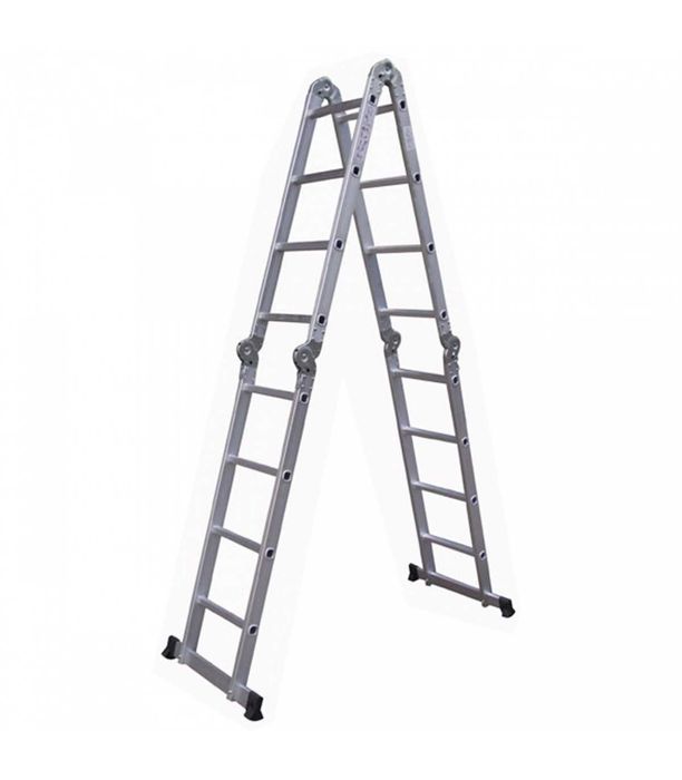 Scara aluminiu, pliabila, 4x4 trepte, 4,6 m, Noua