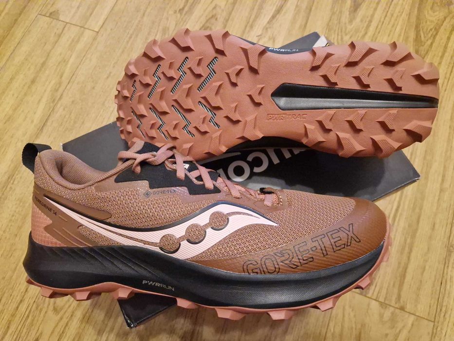 Saucony Peregrine Goretex, trail running, waterproof, hoka brooks asics