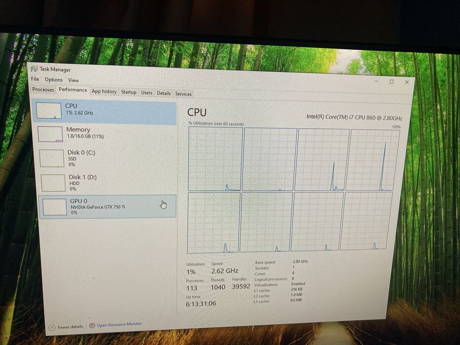 Геймърски Intel I7 860,GTX 750 Ti 2GB,16GB RAM,64 GB SSD+500GB HDD