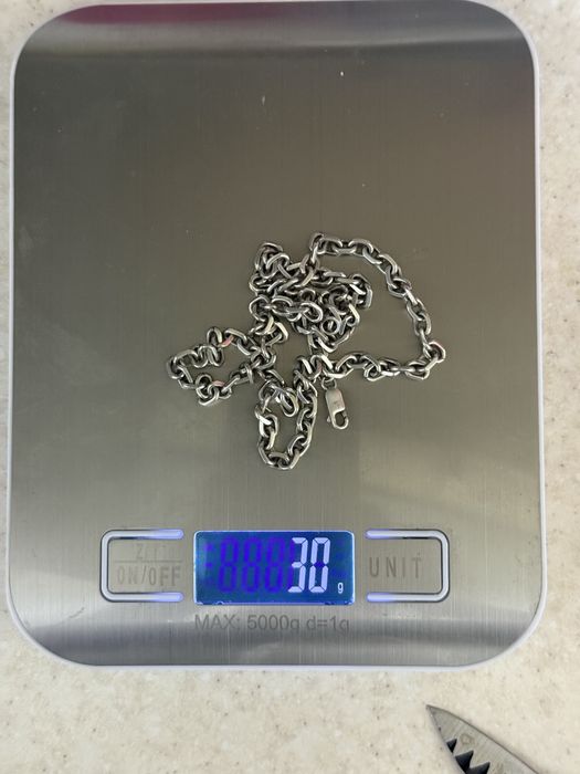 Кумуш цепочка. 925 проба 30 гр.  Серебро, трос