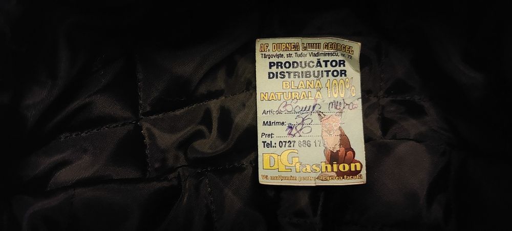 Caciula de dama  din blana de nurca, noua, cu eticheta, masura 56