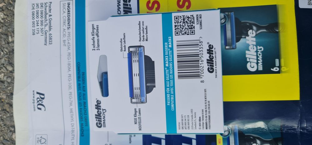 Rezerve de Ras Gillette Mach 3 ,Originale Sigilate, la Cutie 6 Buc