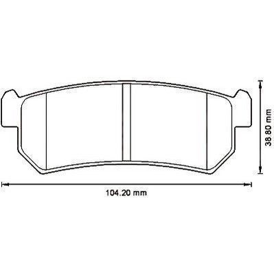 Placute frana Daewoo Lacetti Hatchback Klan, Nubira Wagon Klaj, Klan, Nubira Limuzina Klaj, Nubira Limuzina Klan SRLine parte montare : Punte spate