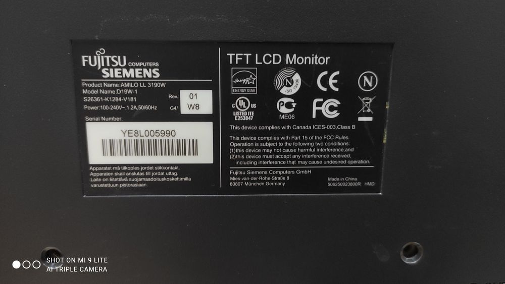 Монитор Fujitsu siemens 19 дюм