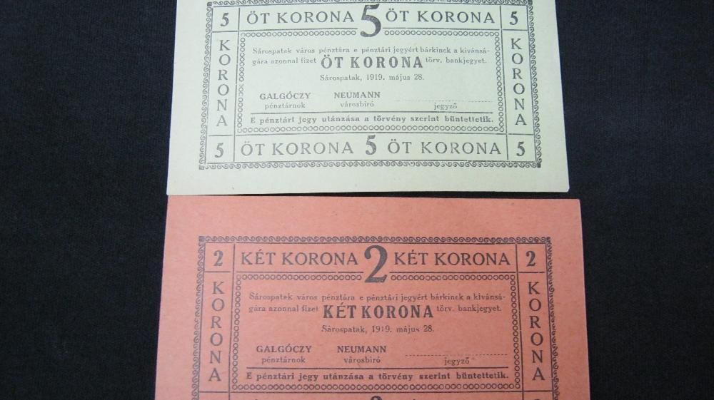 Bancnote de necesitate,Sarospatak,Ungaria,1919